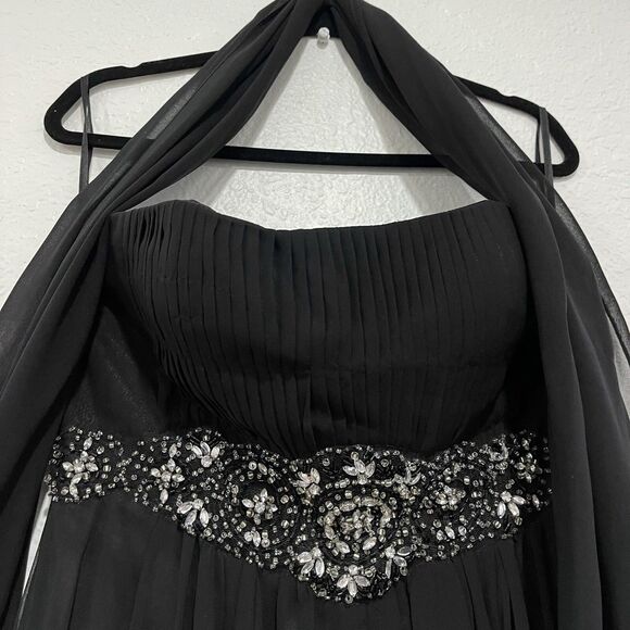 May Queen Couture Black Formal Long Dress 10 Strapless Prom Party Wedding Guest - Picture 11 of 16